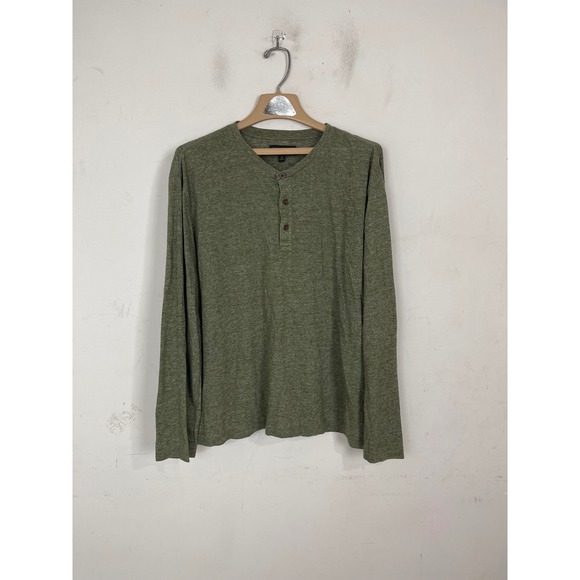 Banana Republic Other - Banana Republic Mens XL Linen Blend Long Sleeve Henley Shirt Olive Green